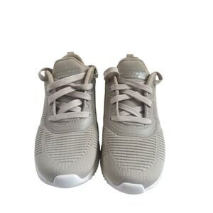 Skechers BOBS Squad Tough Talk Tan Beige Knit Sneaker SZ 5, Walking Shoes